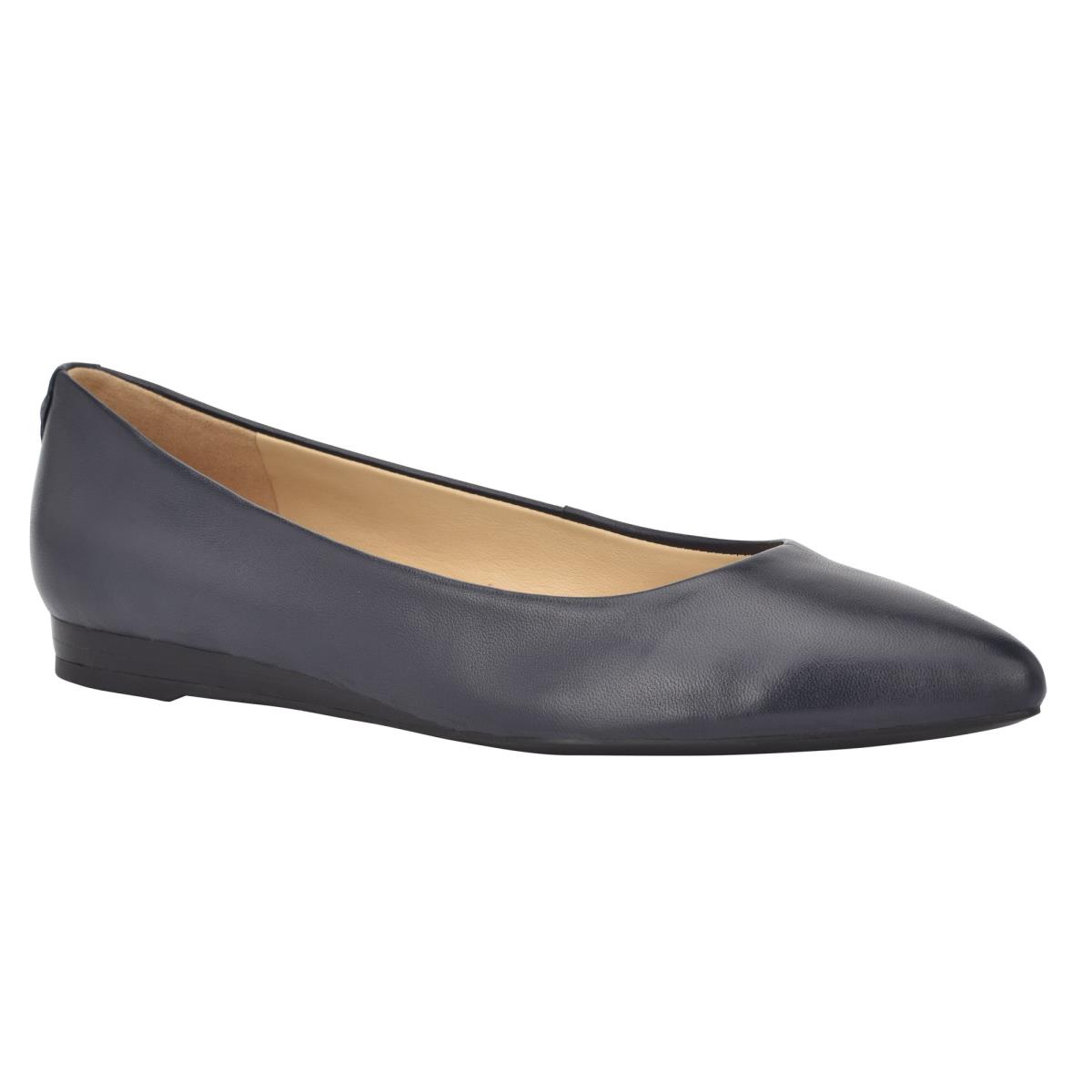 Nine West Ferdi 9x9 Pointy Kappe Flats Damen Navy | 5613EXSZN