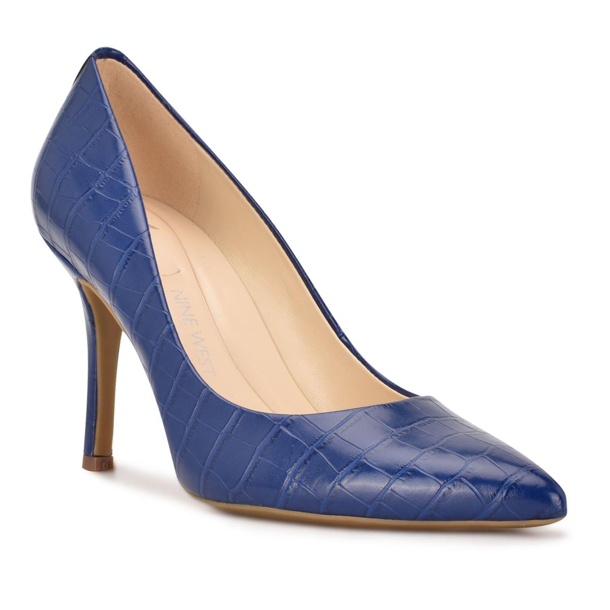 Nine West Fifth 9x9 Pointy Kappe Pumps Damen Blau | 5906KSEDL