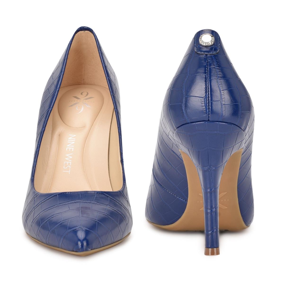 Nine West Fifth 9x9 Pointy Kappe Pumps Damen Blau | 5906KSEDL