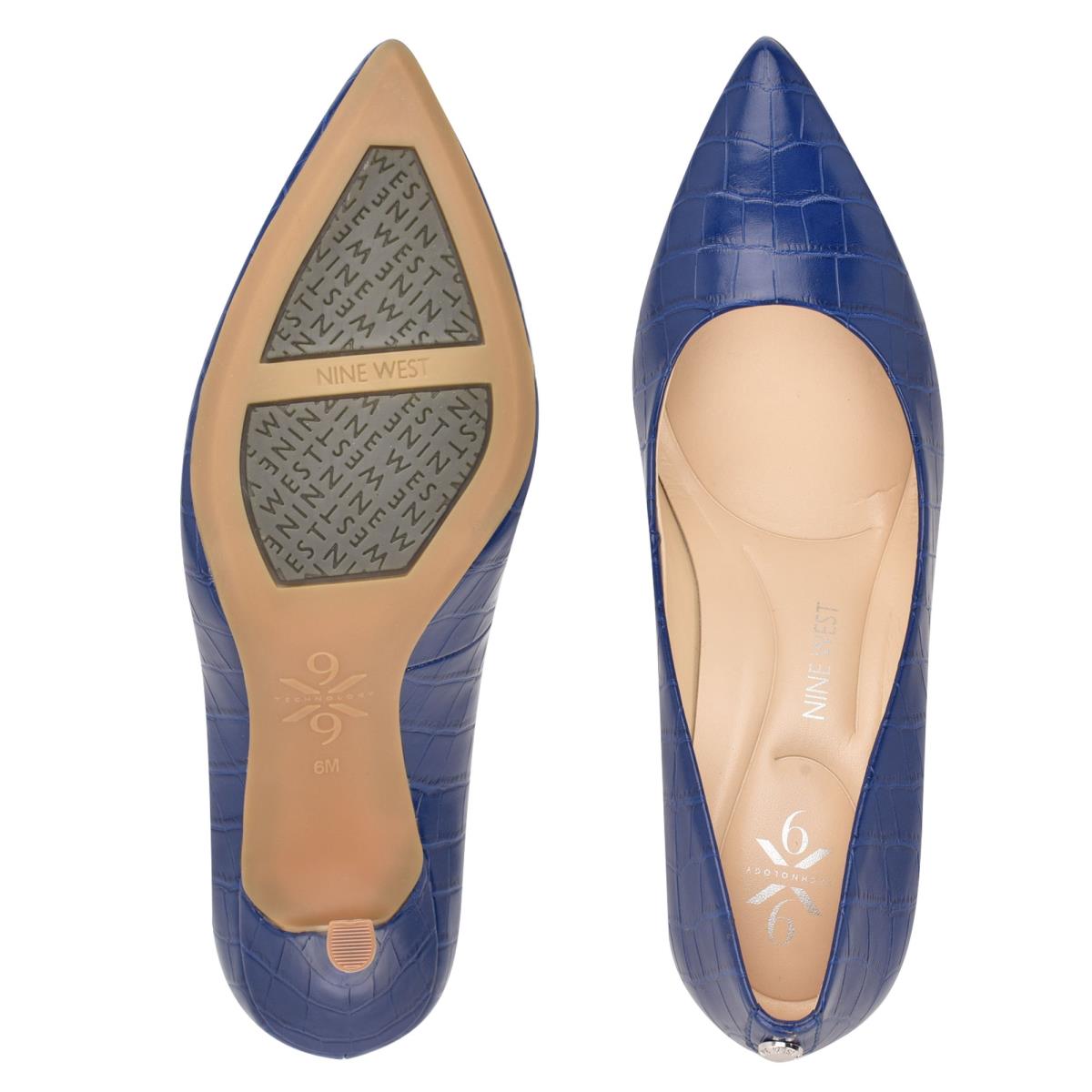 Nine West Fifth 9x9 Pointy Kappe Pumps Damen Blau | 5906KSEDL