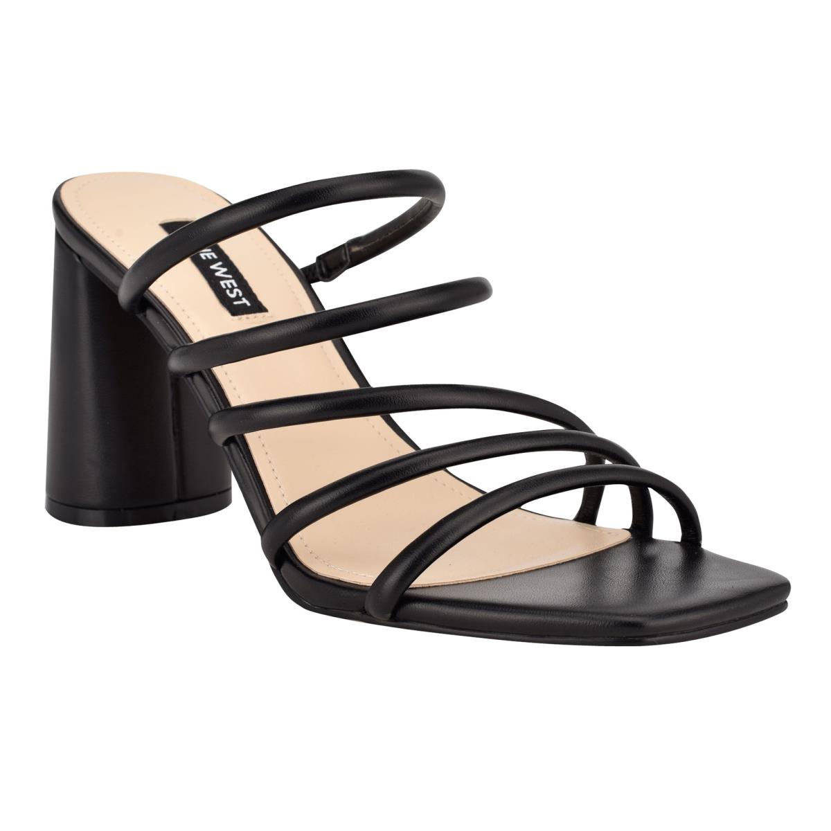 Nine West Girlie Block Heel Rutschen Sie Sandalen Damen Schwarz | 1206NJGWF