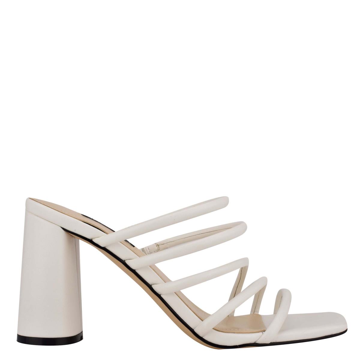 Nine West Girlie Block Heel Rutschen Sie Sandalen Damen Weiß | 3857TDEBR