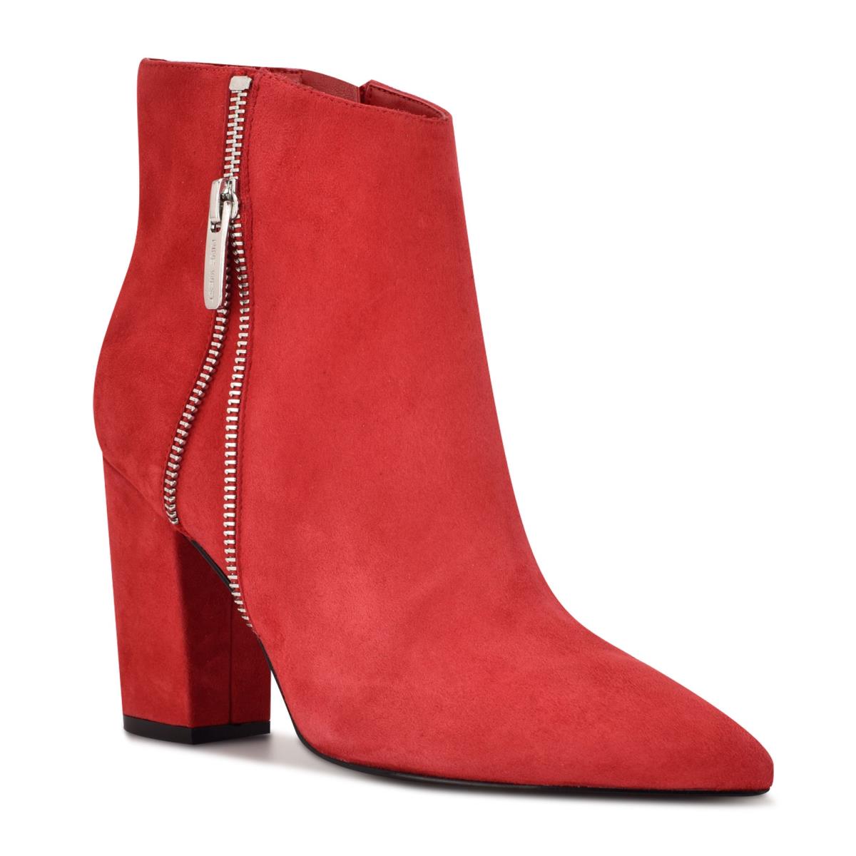 Nine West Glorya Absatz Stiefeletten Damen Rot | 3459GKJTR