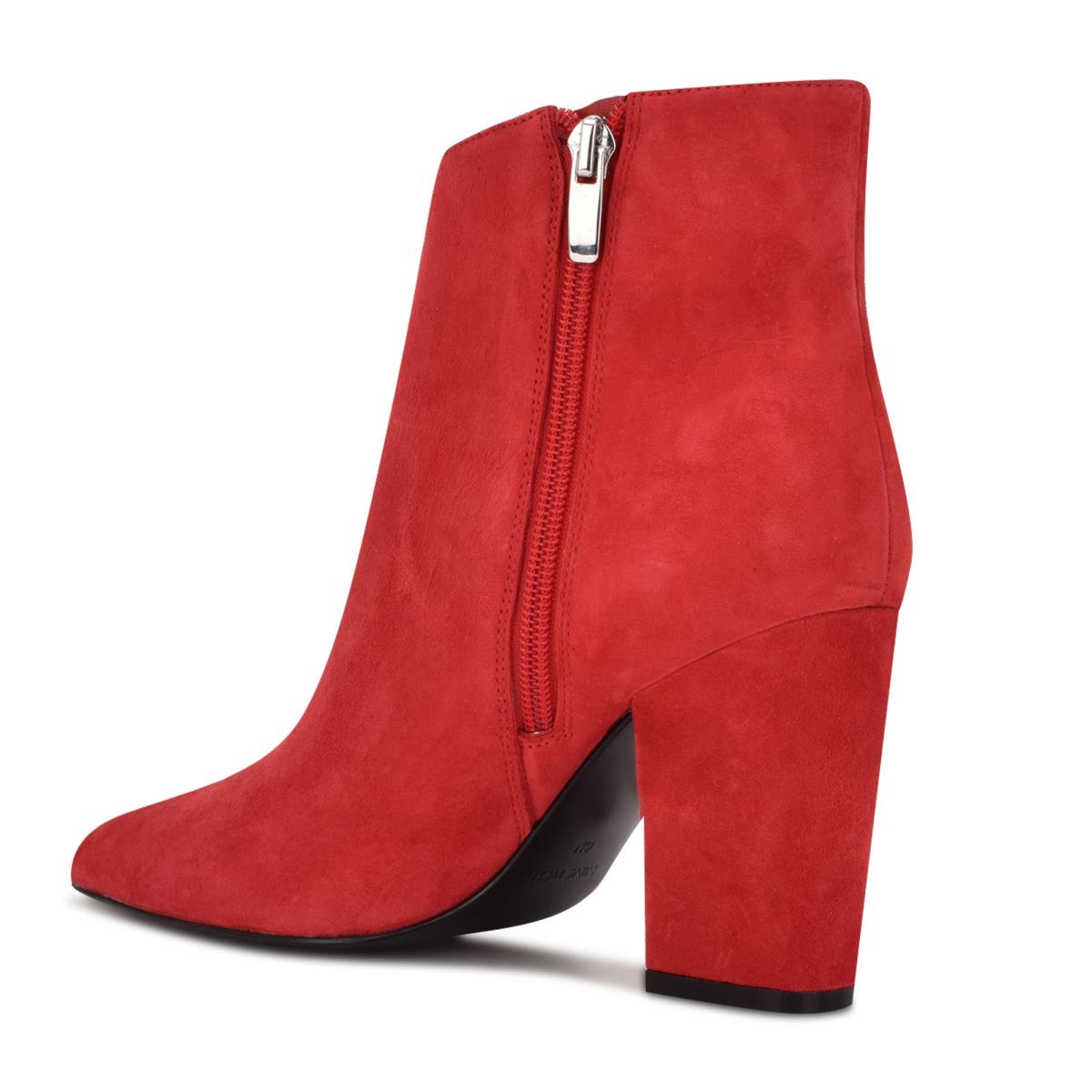 Nine West Glorya Absatz Stiefeletten Damen Rot | 3459GKJTR