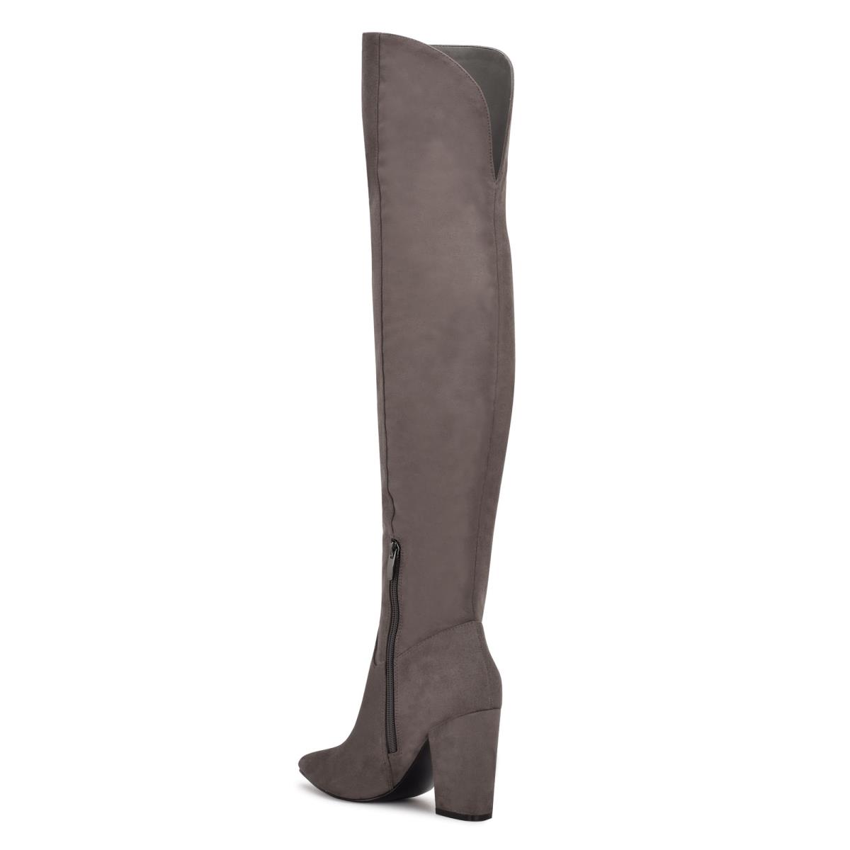 Nine West Goforit Over The Knee Stiefel mit Absatz Damen Grau | 7430MZJDX