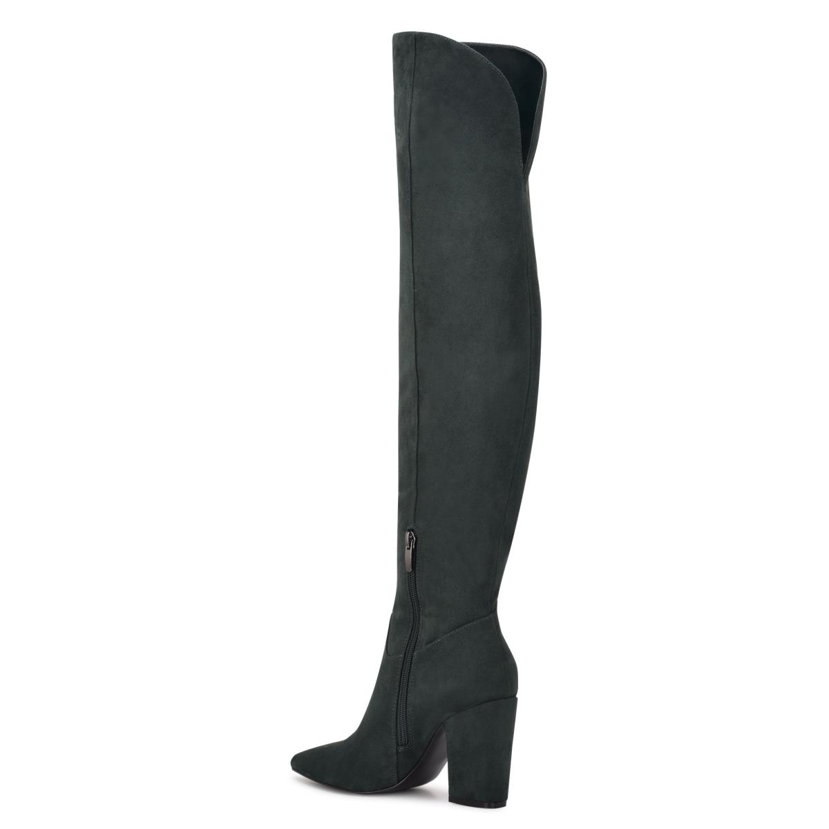 Nine West Goforit Over The Knee Stiefel mit Absatz Damen Schwarz | 9378UHNPM