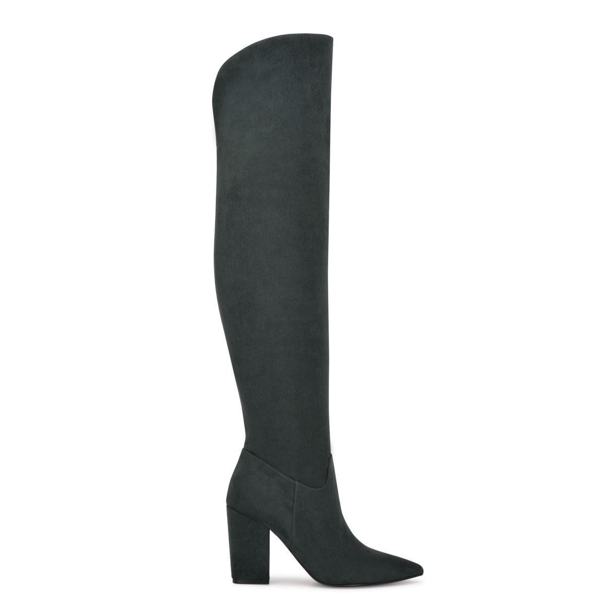 Nine West Goforit Over The Knee Stiefel mit Absatz Damen Schwarz | 9378UHNPM