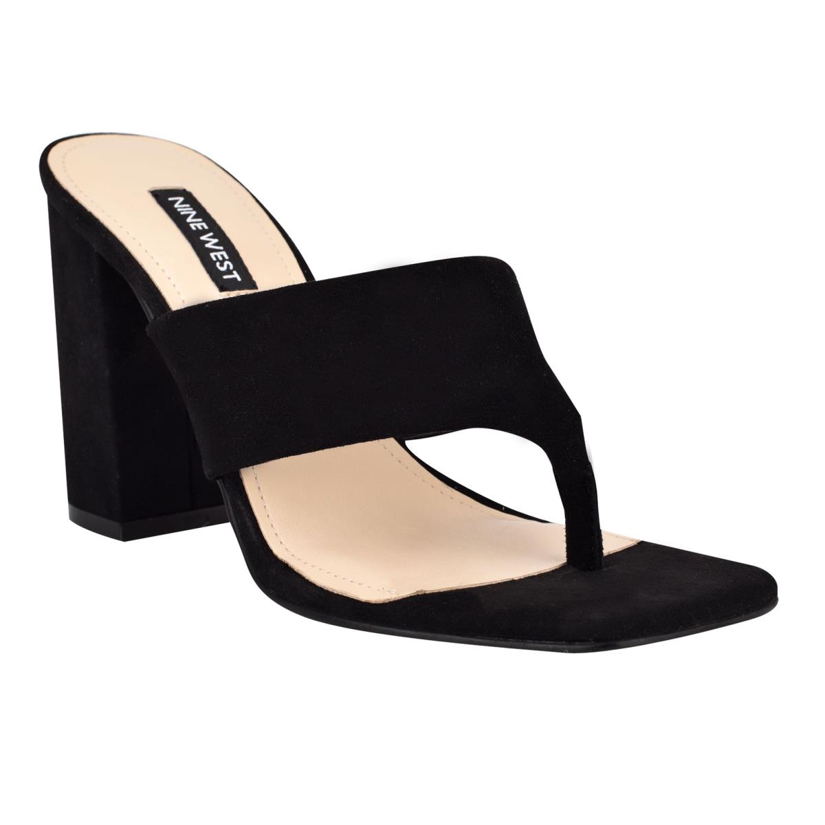 Nine West Gogo Block Heel Rutschen Sie Sandalen Damen Schwarz | 0825BKLPA