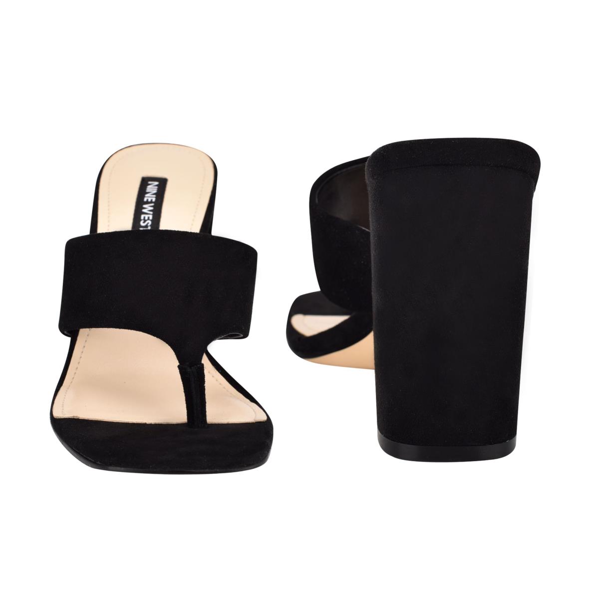 Nine West Gogo Block Heel Rutschen Sie Sandalen Damen Schwarz | 0825BKLPA