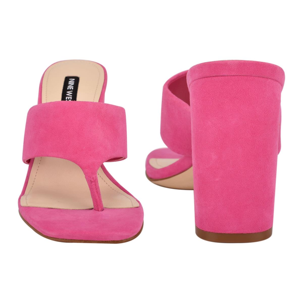 Nine West Gogo Block Heel Rutschen Sie Sandalen Damen Rosa | 7245ILWQN