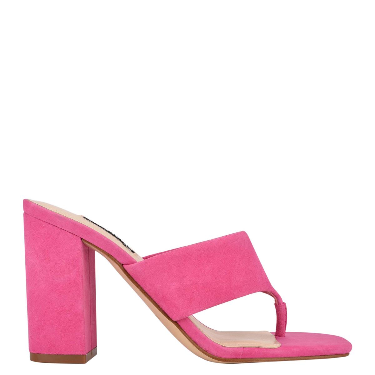 Nine West Gogo Block Heel Rutschen Sie Sandalen Damen Rosa | 7245ILWQN