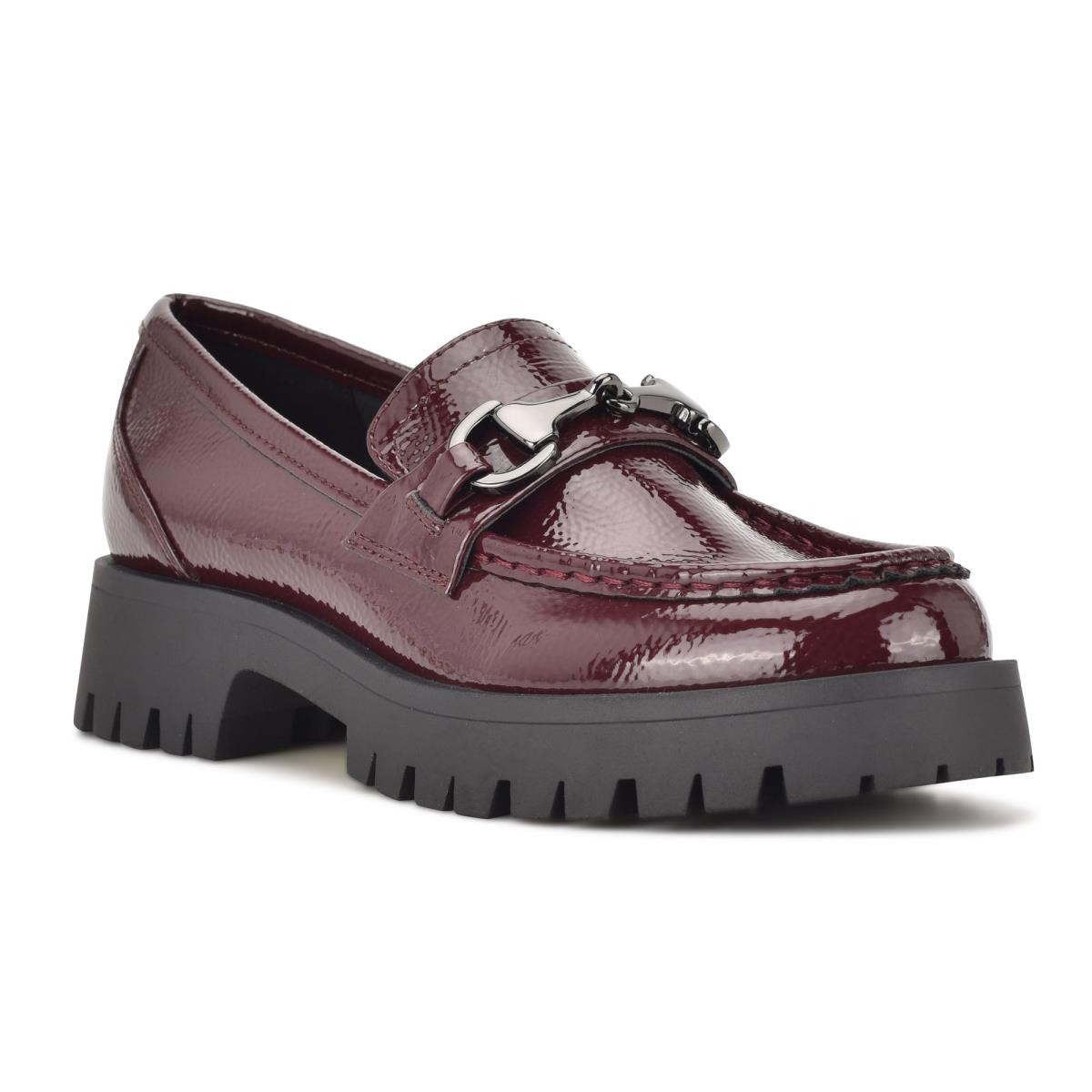 Nine West Gonehme Lug Sole Loafers Damen Rot | 2805WGNKD