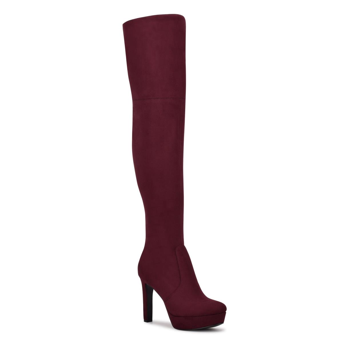 Nine West Gotcha Over the Knee Plateau Stiefel Damen Bordeaux | 5876ZRDFI