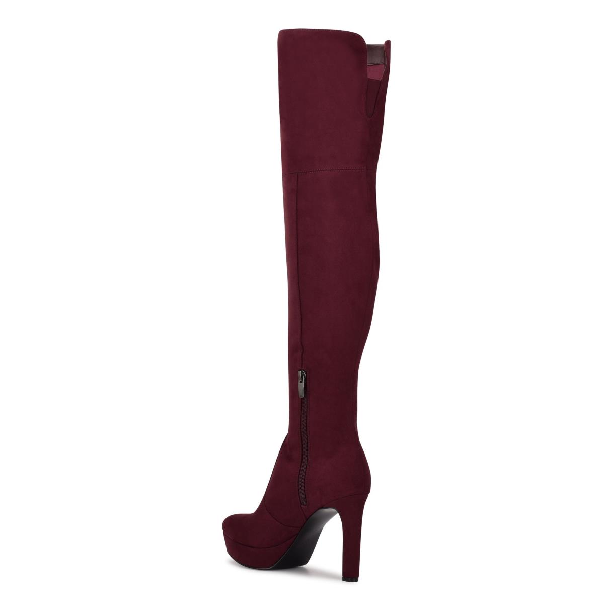 Nine West Gotcha Over the Knee Plateau Stiefel Damen Bordeaux | 5876ZRDFI