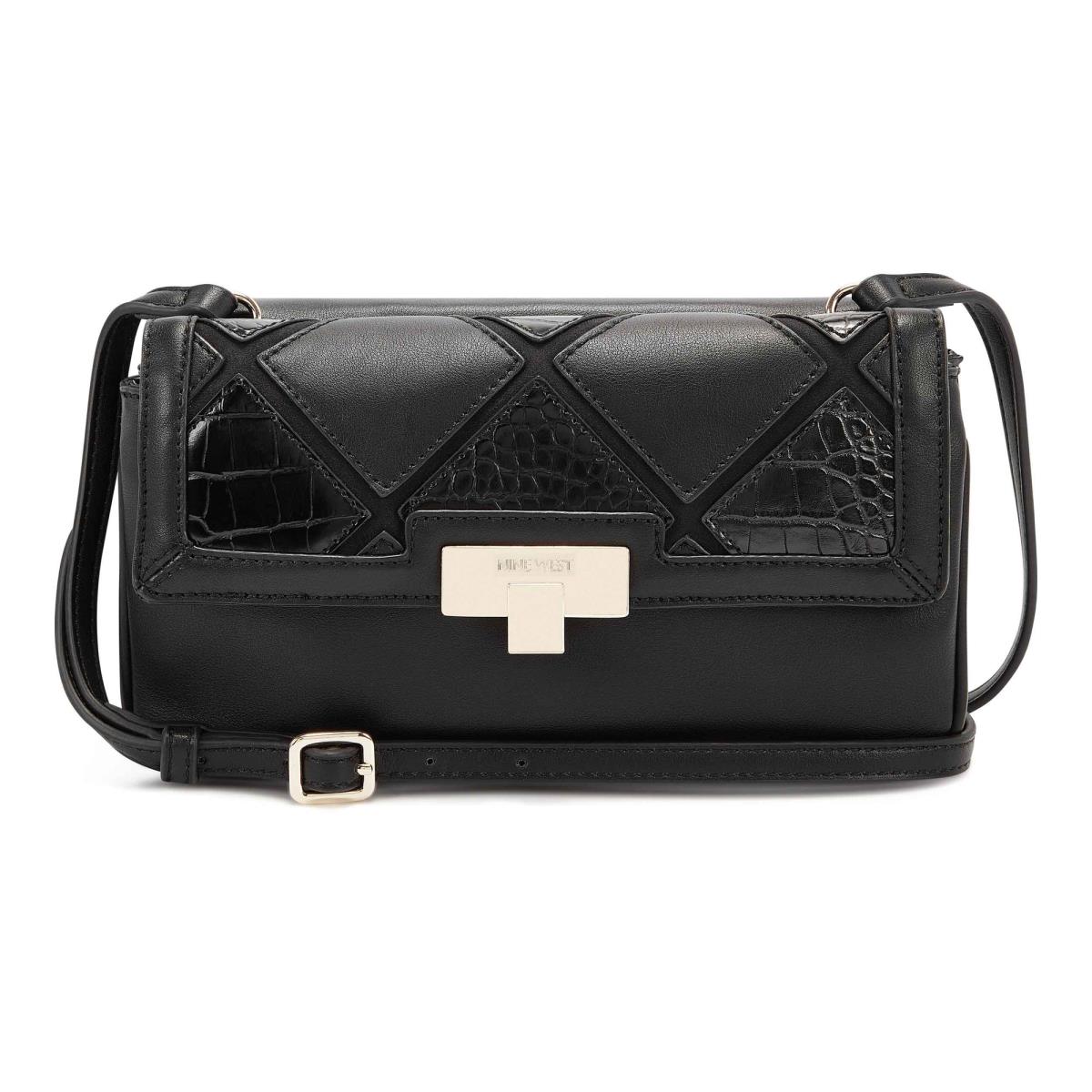 Nine West Henley Double Flap crossbody taschen Damen Schwarz Mehrfarbig | 2349FQHAN