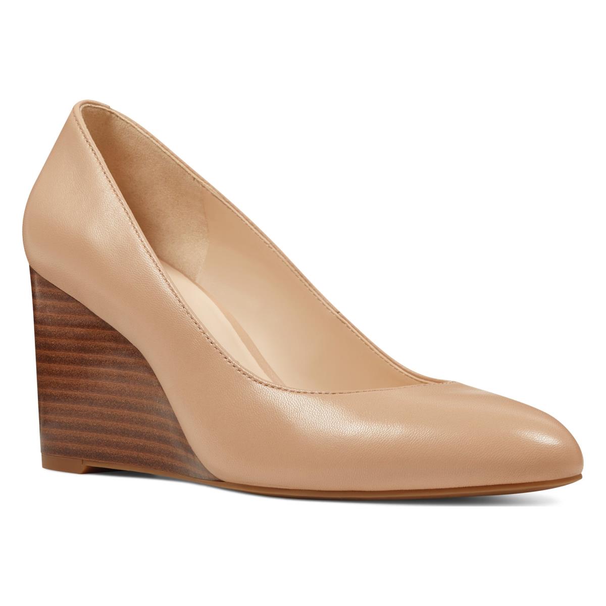 Nine West Jazzin Almond Kappe Keilabsatz Damen Beige | 4693KBLOP