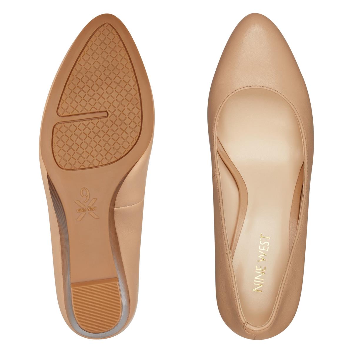 Nine West Jazzin Almond Kappe Keilabsatz Damen Beige | 4693KBLOP