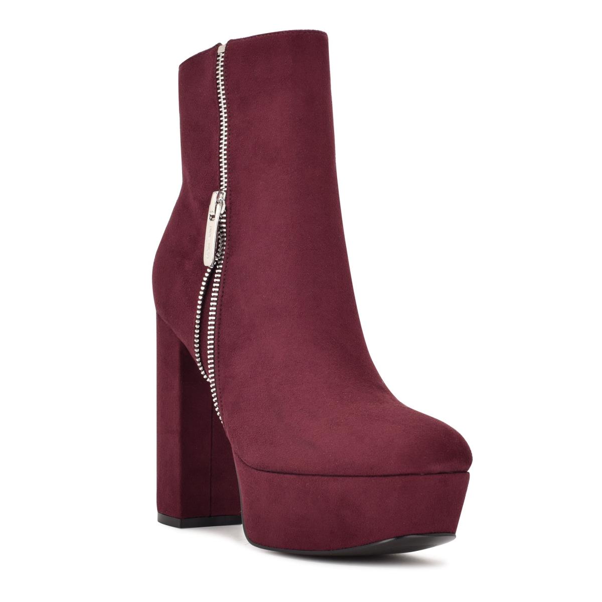 Nine West Kerri Plattform Stiefeletten Damen Bordeaux | 3905GZMAQ