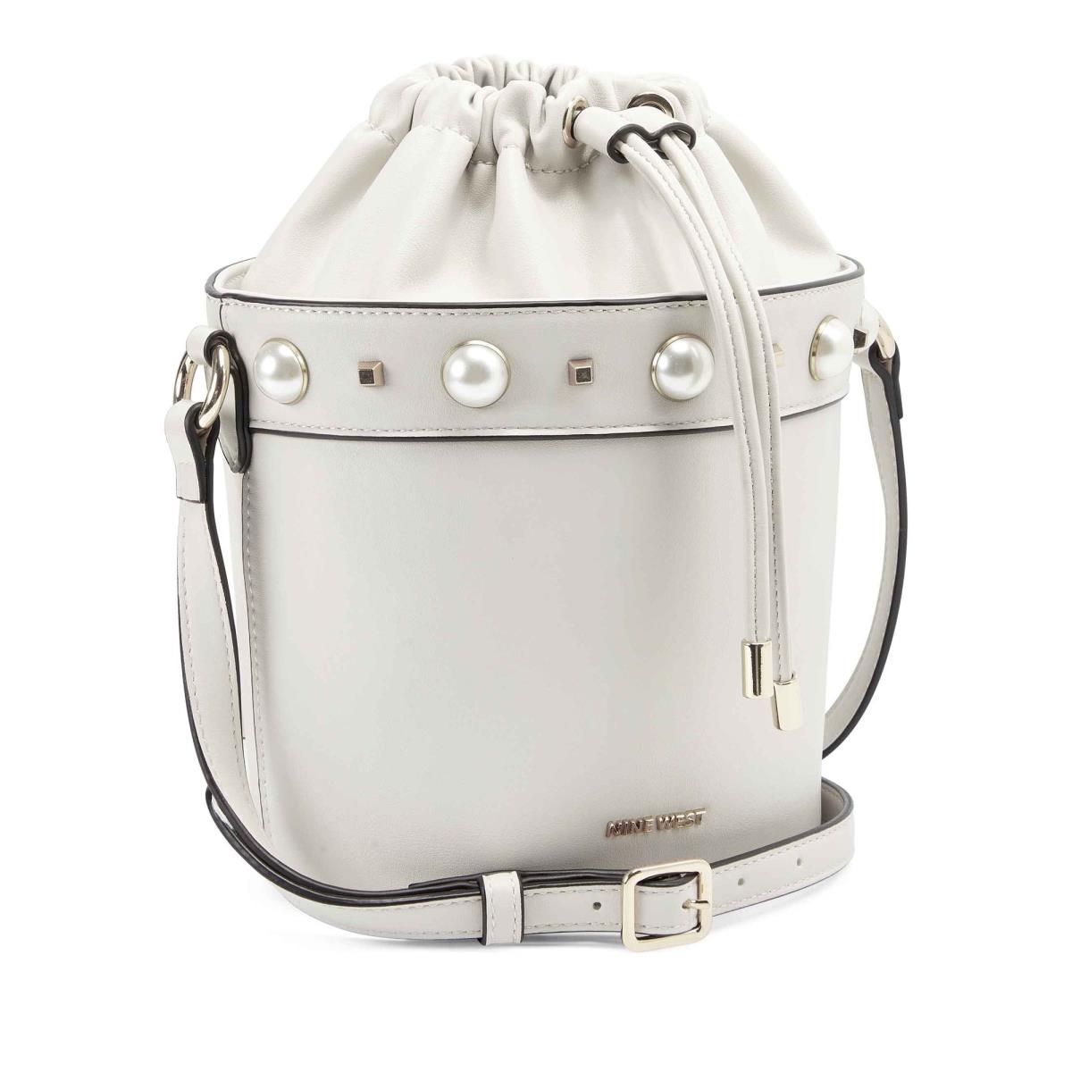 Nine West Laylin Drawstring Bucket crossbody taschen Damen Weiß | 9587YLIZO