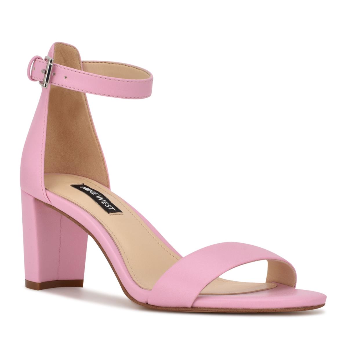 Nine West Pruce Ankle Riemen Block Sandalen Absatz Damen Rosa | 2879WMPXF