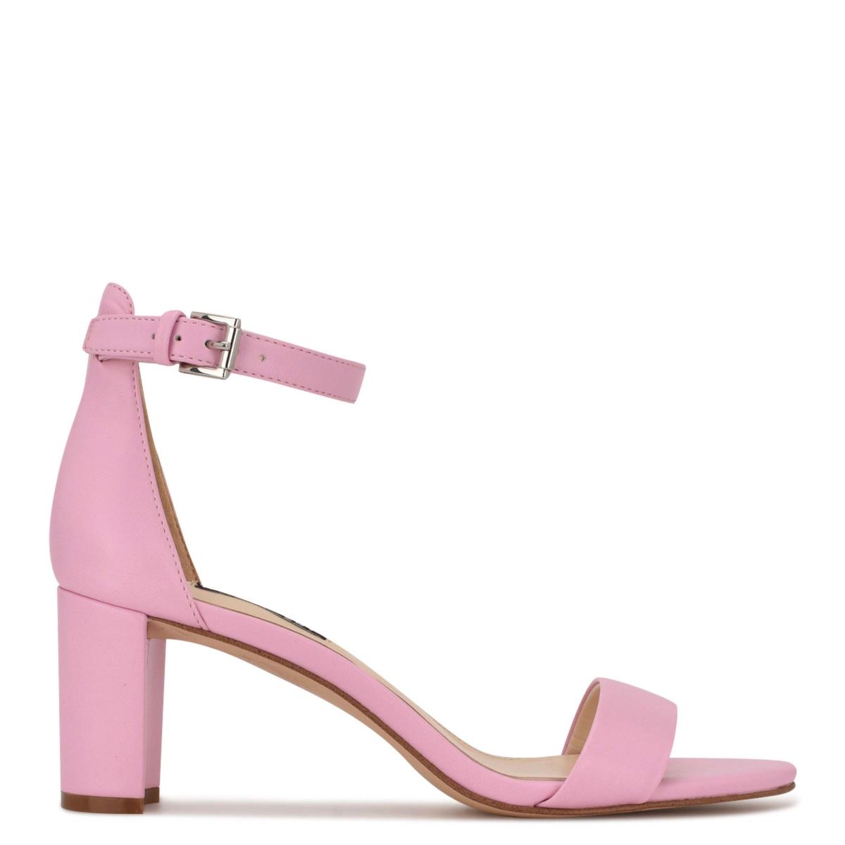 Nine West Pruce Ankle Riemen Block Sandalen Absatz Damen Rosa | 2879WMPXF