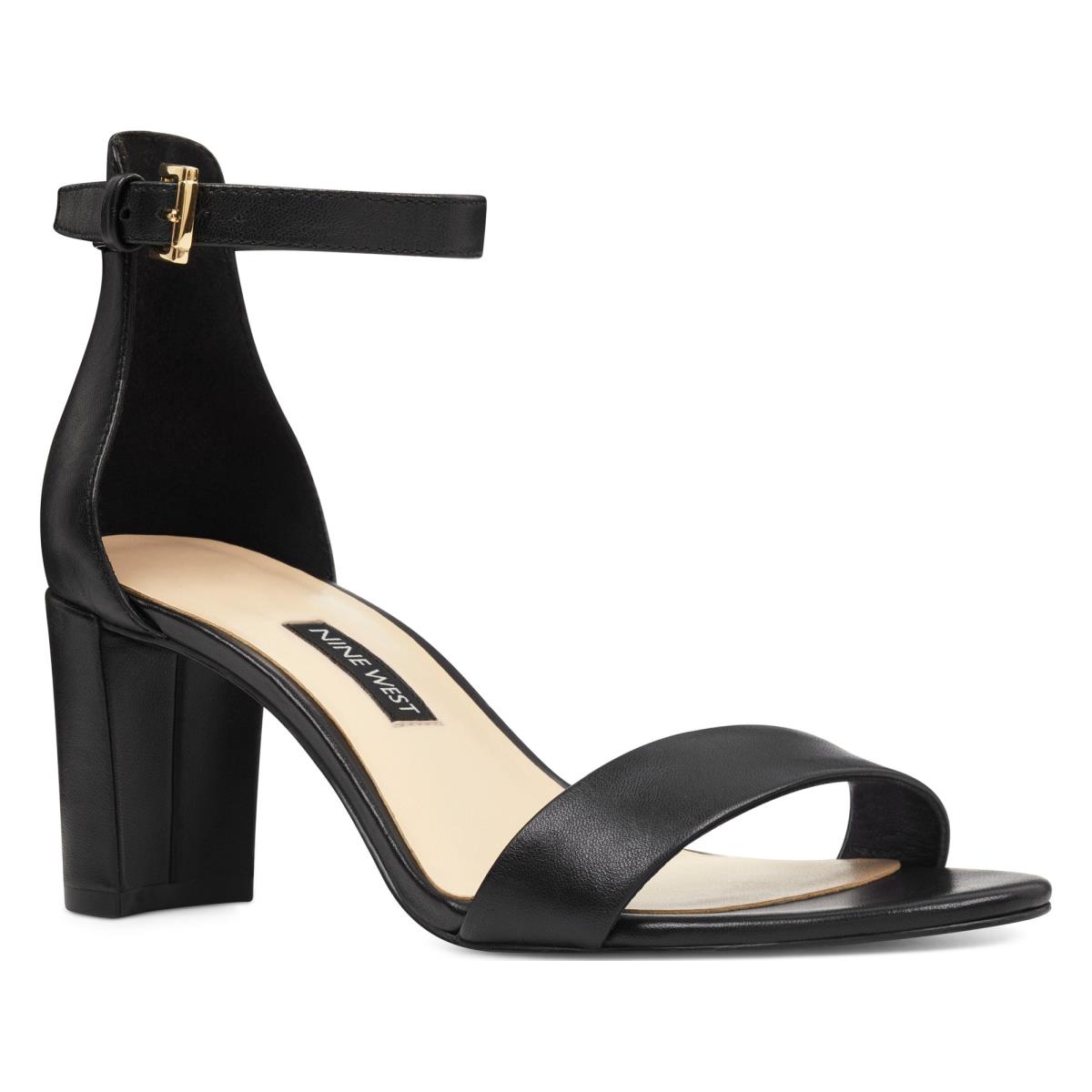 Nine West Pruce Ankle Riemen Block Sandalen Absatz Damen Schwarz | 8134VXFNE