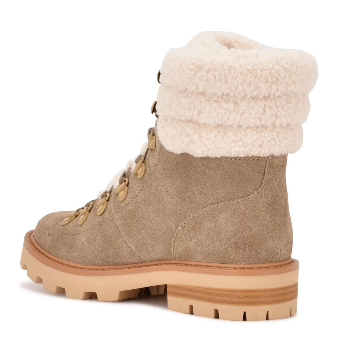 Nine West Rima Combat Lug Sole Stiefeletten Damen Hellbeige | 3541MANZC