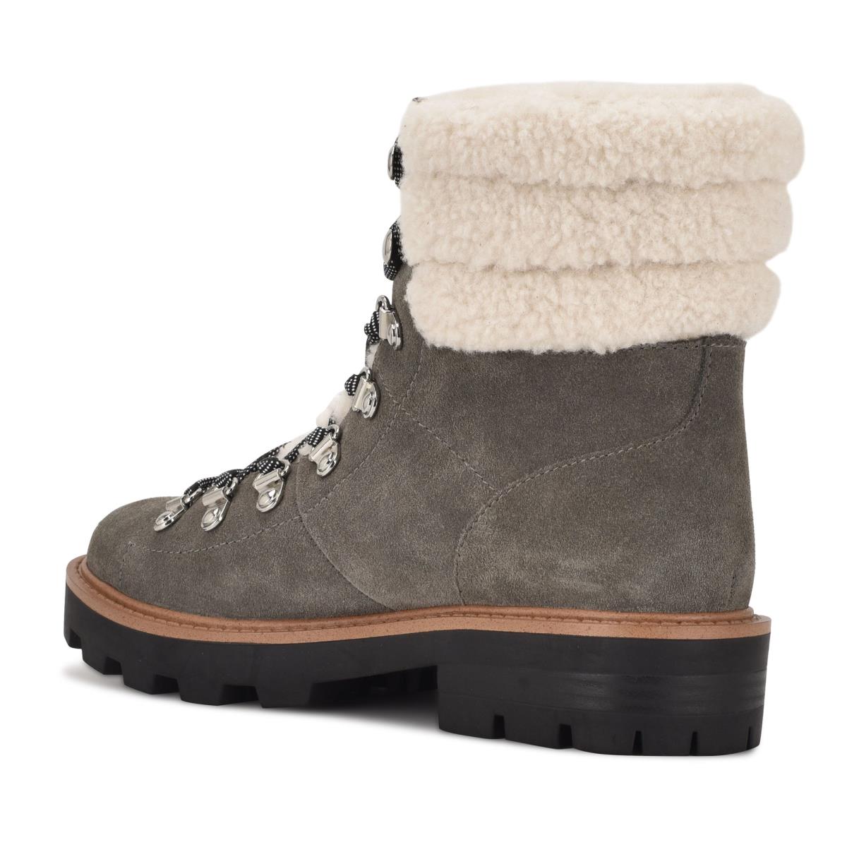 Nine West Rima Combat Lug Sole Stiefeletten Damen Grau | 5687SCPIR