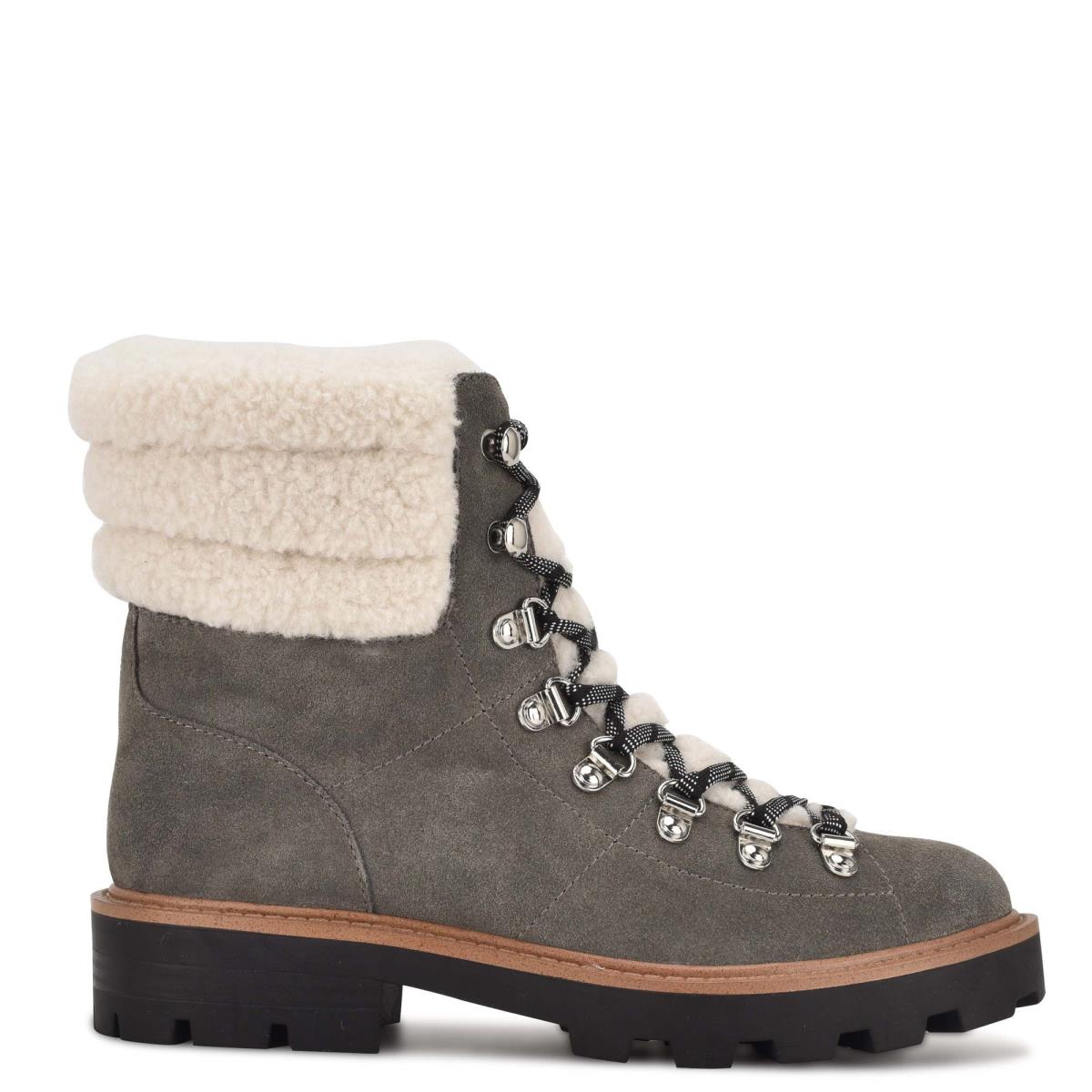 Nine West Rima Combat Lug Sole Stiefeletten Damen Grau | 5687SCPIR