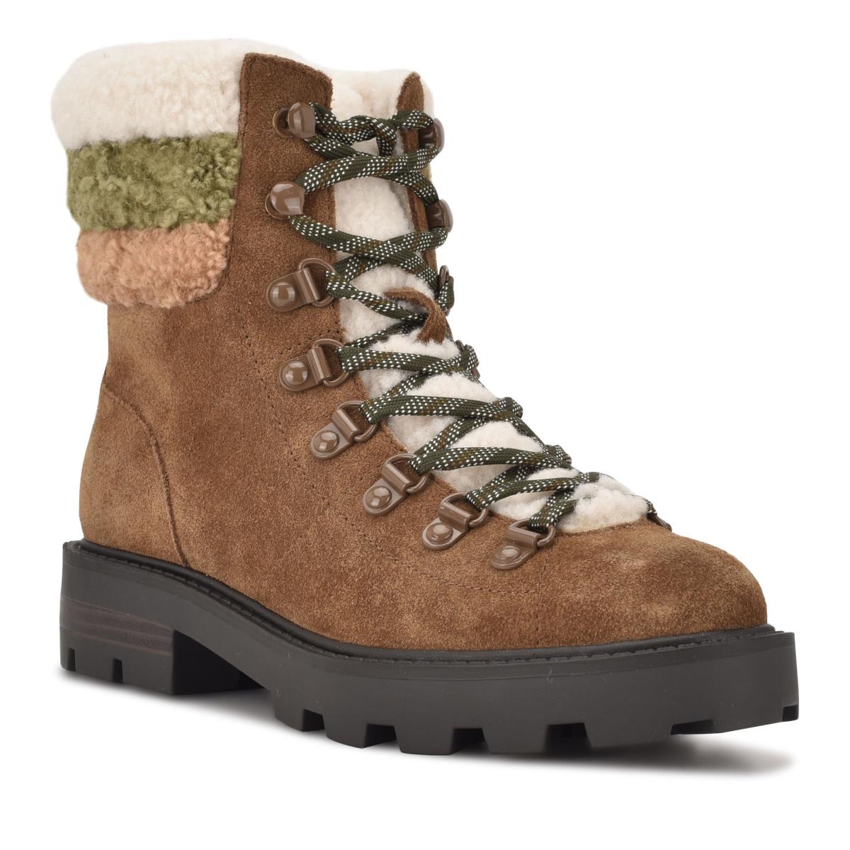 Nine West Rima Combat Lug Sole Stiefeletten Damen Braun | 5806XOHSK