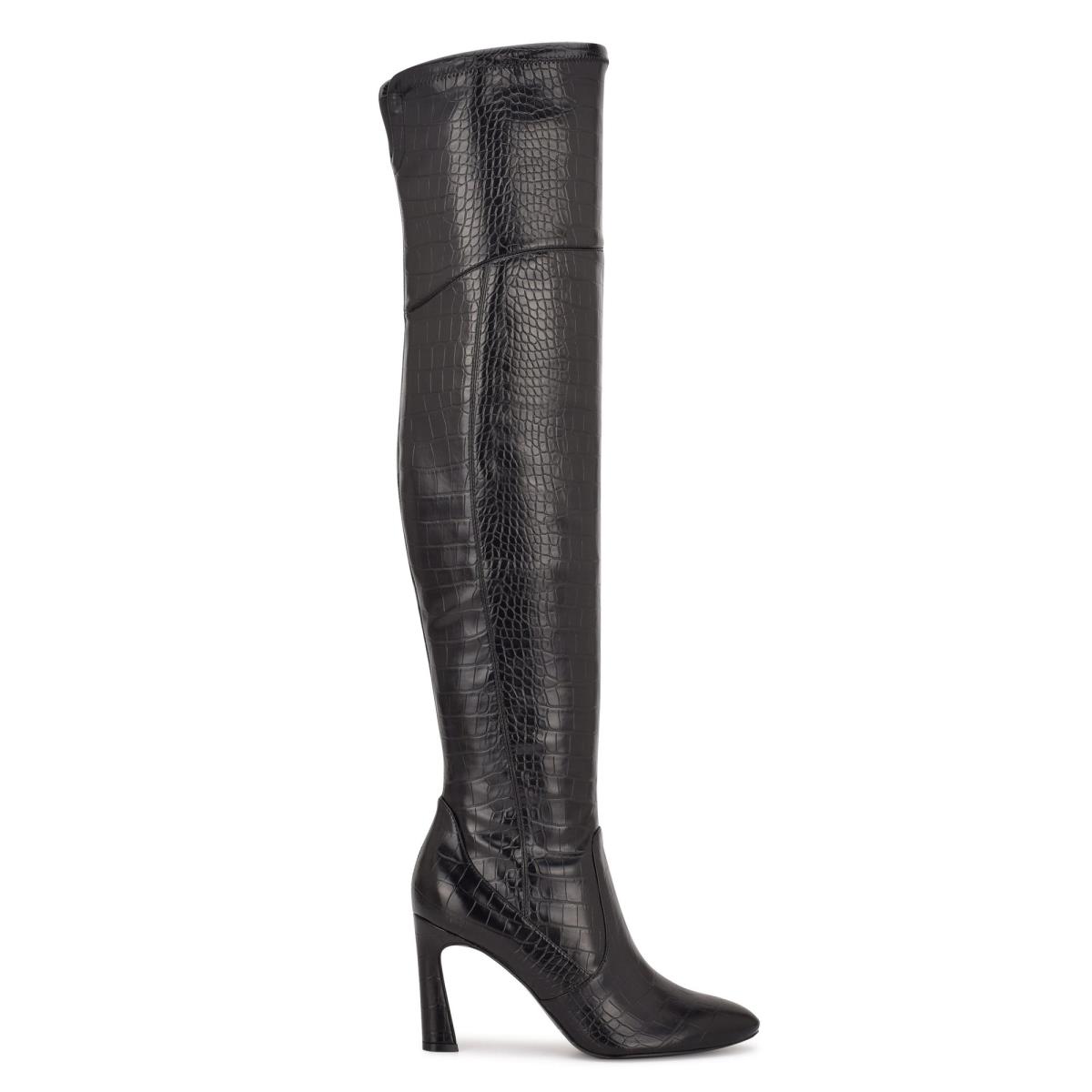 Nine West Sizzle Over The Knee Heel Stiefel Damen Schwarz | 9014ZEOLM