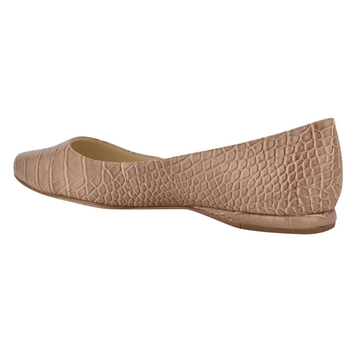 Nine West Speakup Almond Kappe Ballerinas Damen Aprikose Schlangenoptik | 1275JXRGA