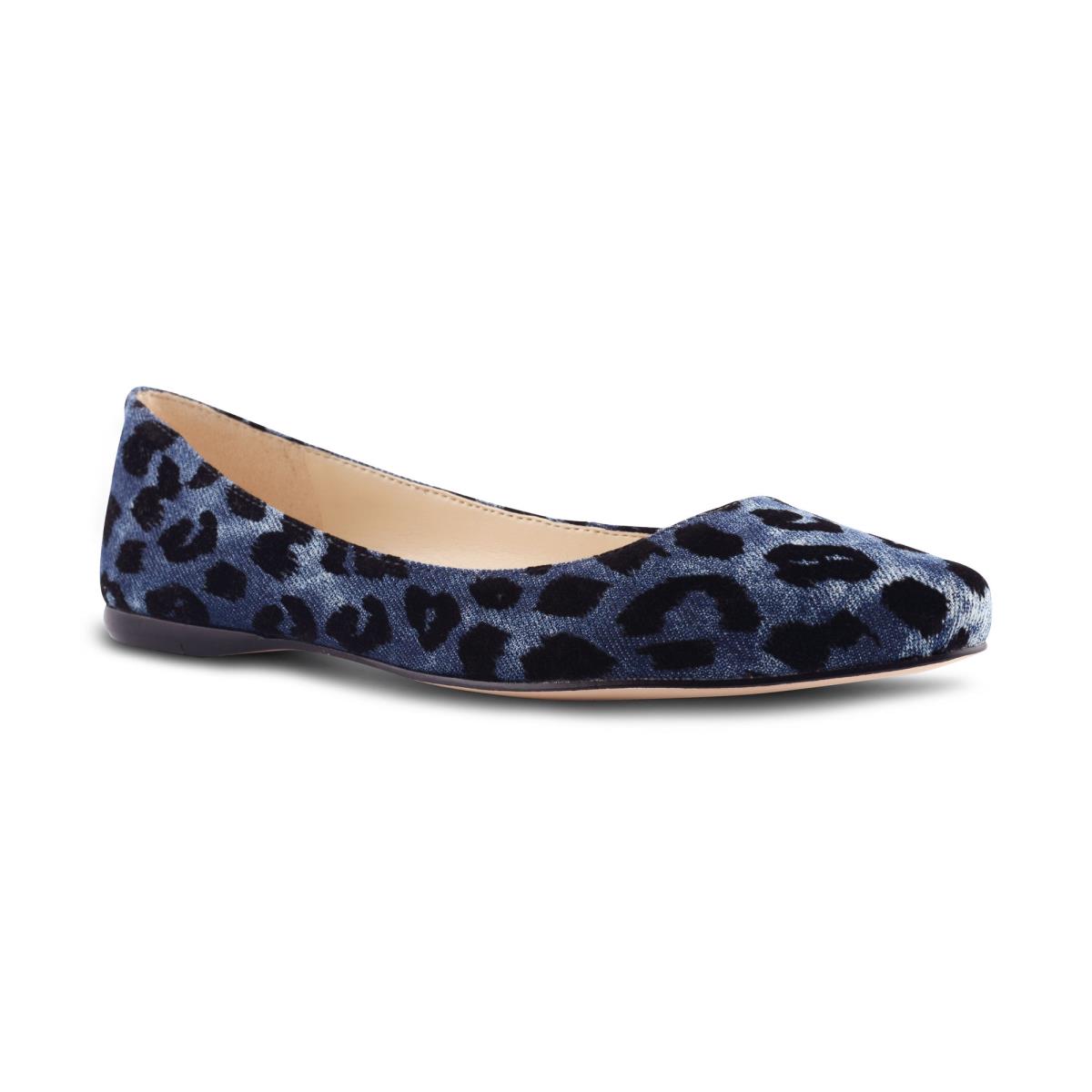 Nine West Speakup Almond Kappe Ballerinas Damen Blau Leopard | 2078JTBAO