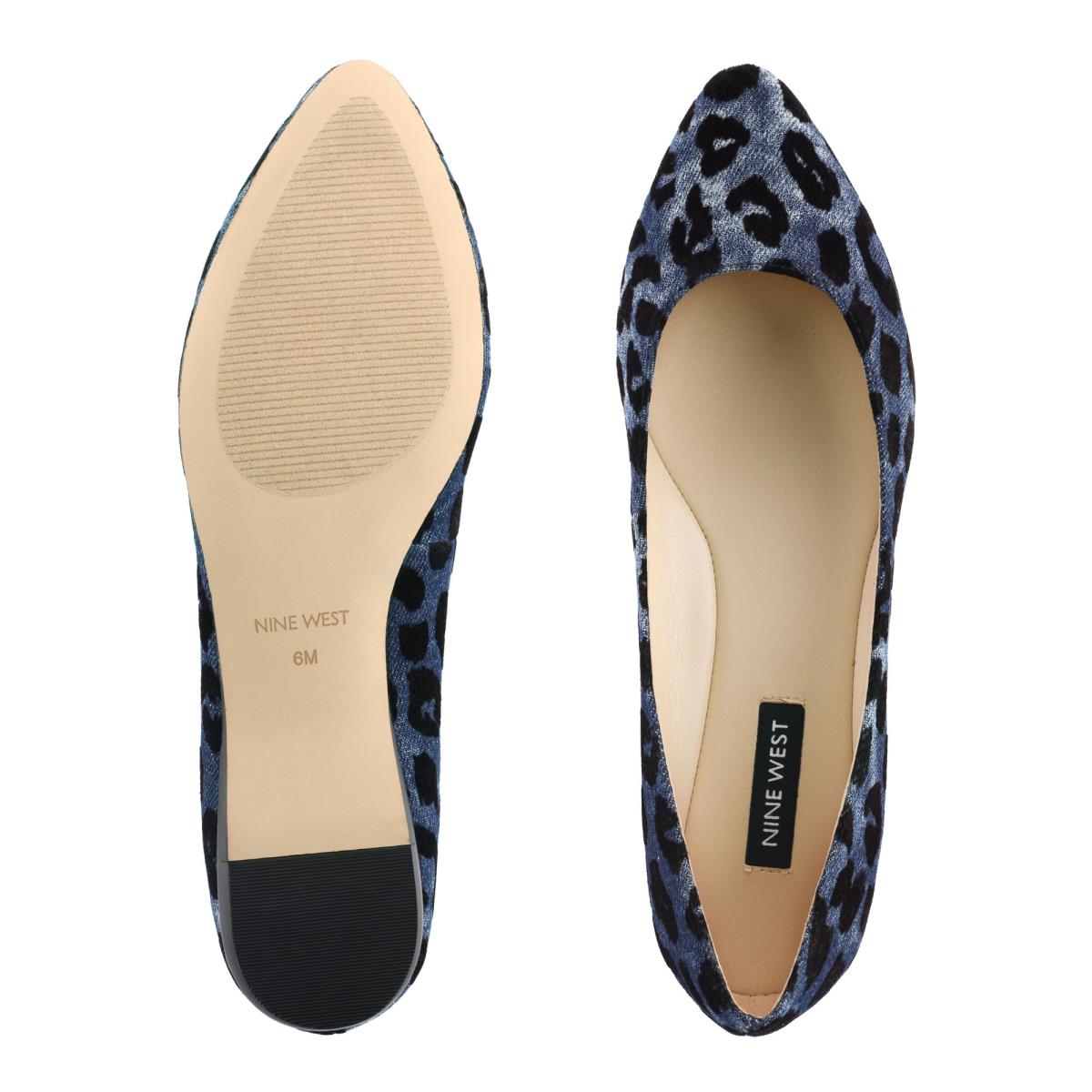 Nine West Speakup Almond Kappe Ballerinas Damen Blau Leopard | 2078JTBAO