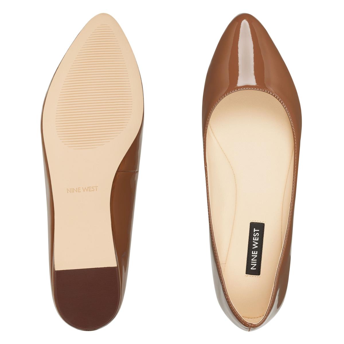 Nine West Speakup Almond Kappe Flats Damen Dunkelbeige | 0412YFKSL