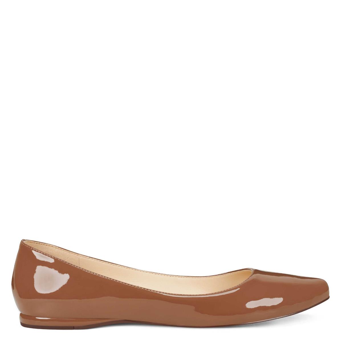 Nine West Speakup Almond Kappe Flats Damen Dunkelbeige | 0412YFKSL