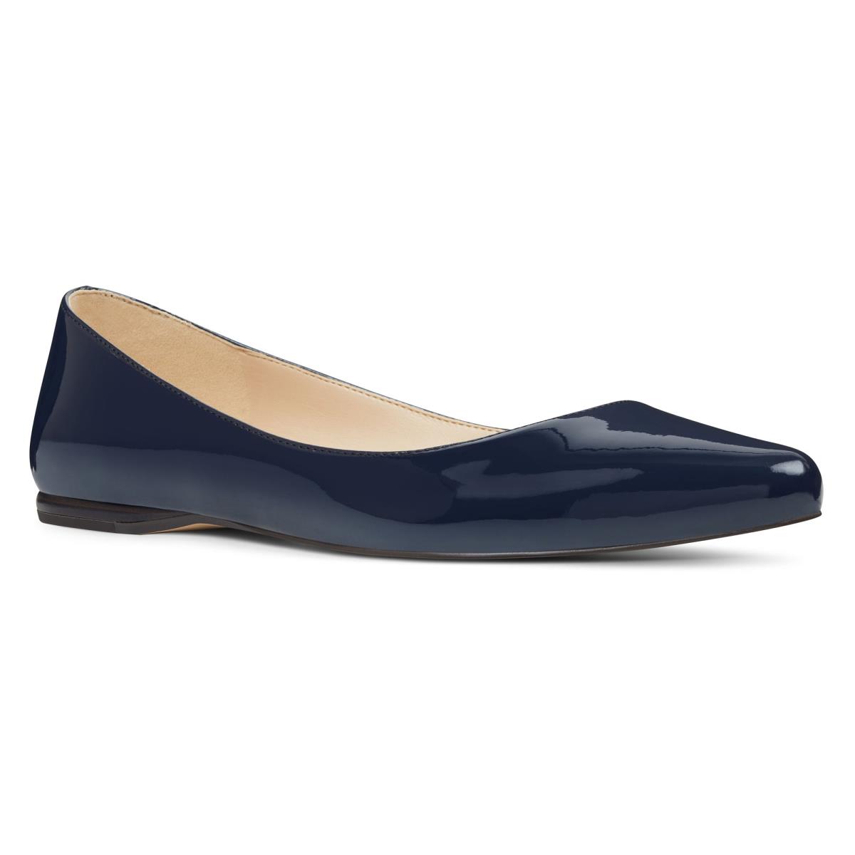 Nine West Speakup Almond Kappe Flats Damen Navy | 7325RBMZQ