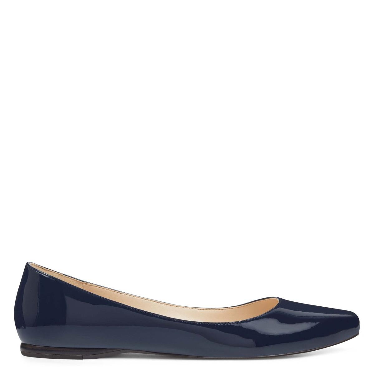 Nine West Speakup Almond Kappe Flats Damen Navy | 7325RBMZQ