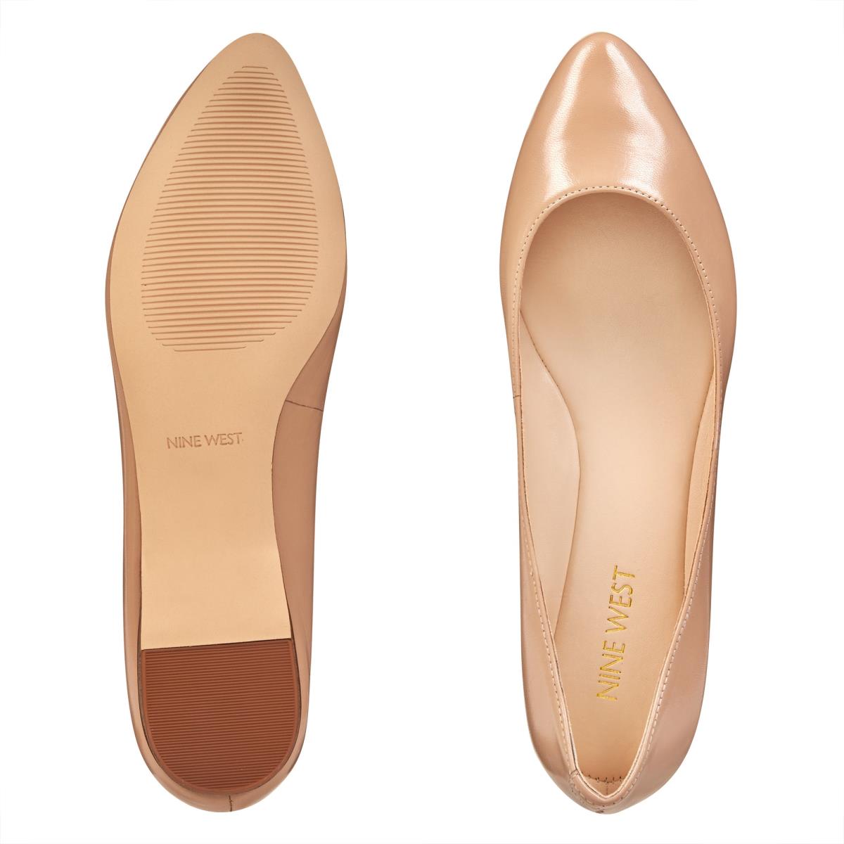 Nine West Speakup Almond Kappe Flats Damen Beige | 7605ARKOB