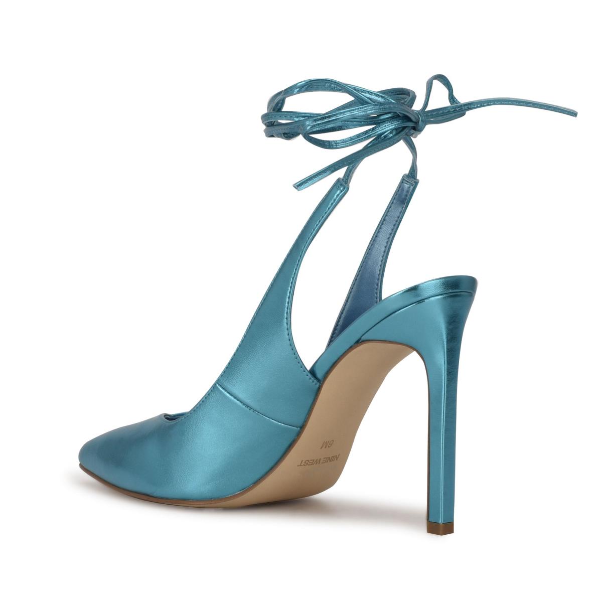 Nine West Talon Ankle Wrap Kleider Pumps Damen Blau | 2586QTGPA