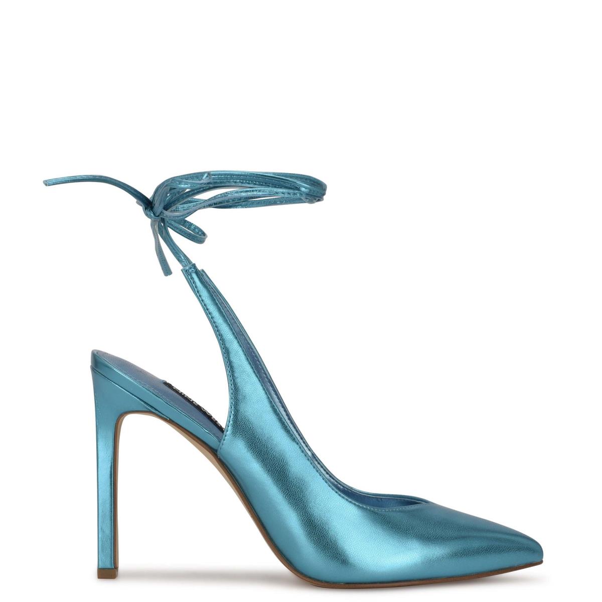 Nine West Talon Ankle Wrap Kleider Pumps Damen Blau | 2586QTGPA