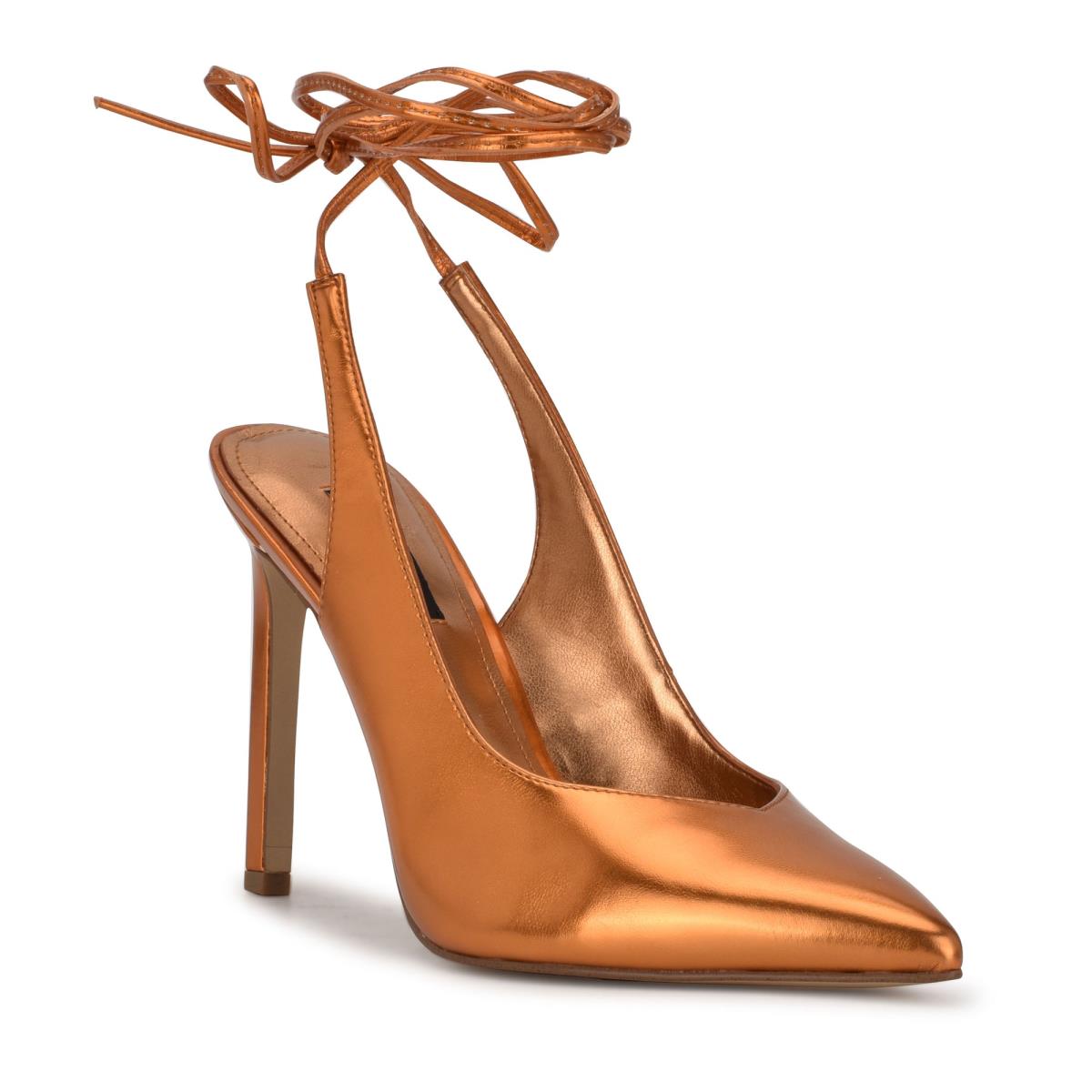 Nine West Talon Ankle Wrap Kleider Pumps Damen Orange | 8201XLIAB