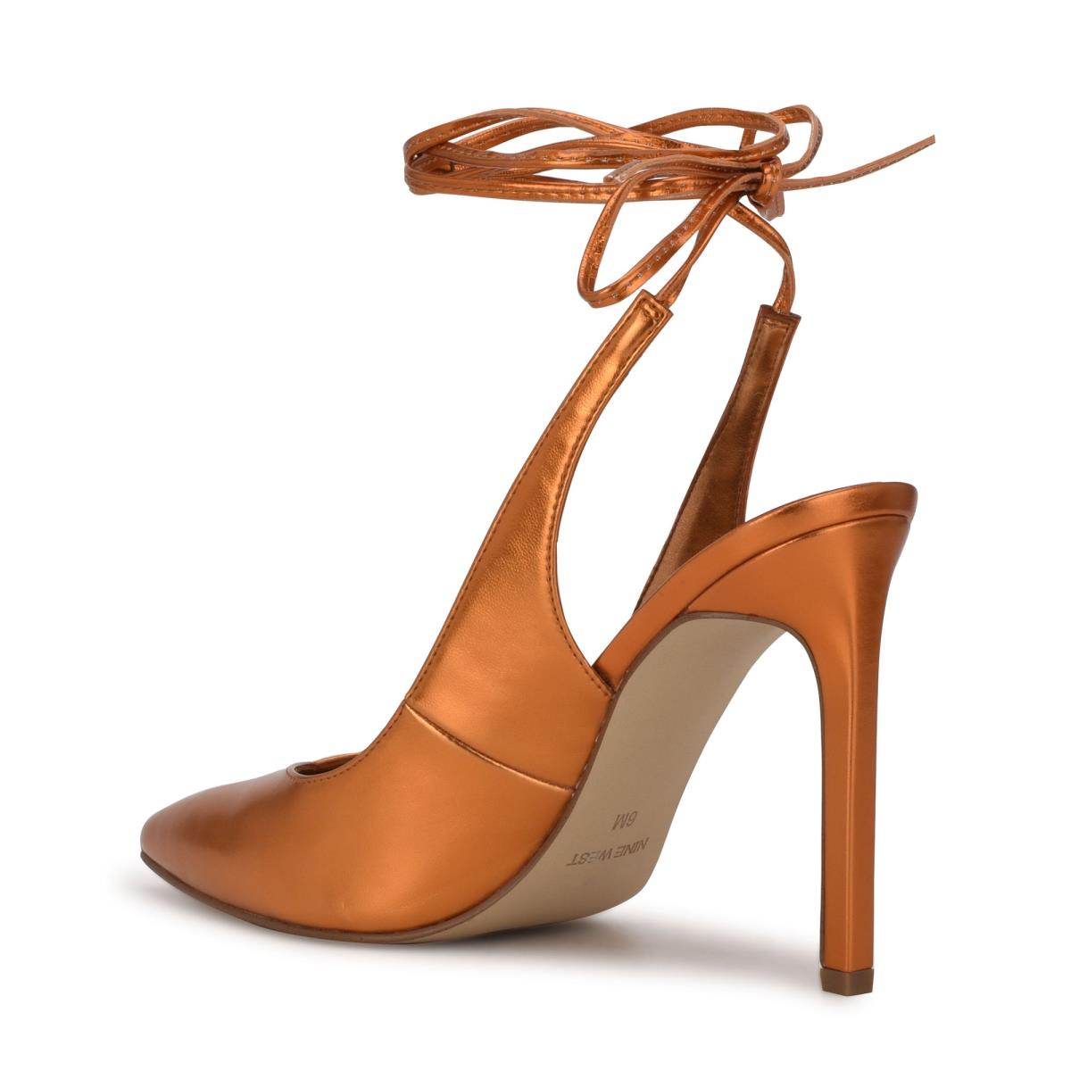 Nine West Talon Ankle Wrap Kleider Pumps Damen Orange | 8201XLIAB