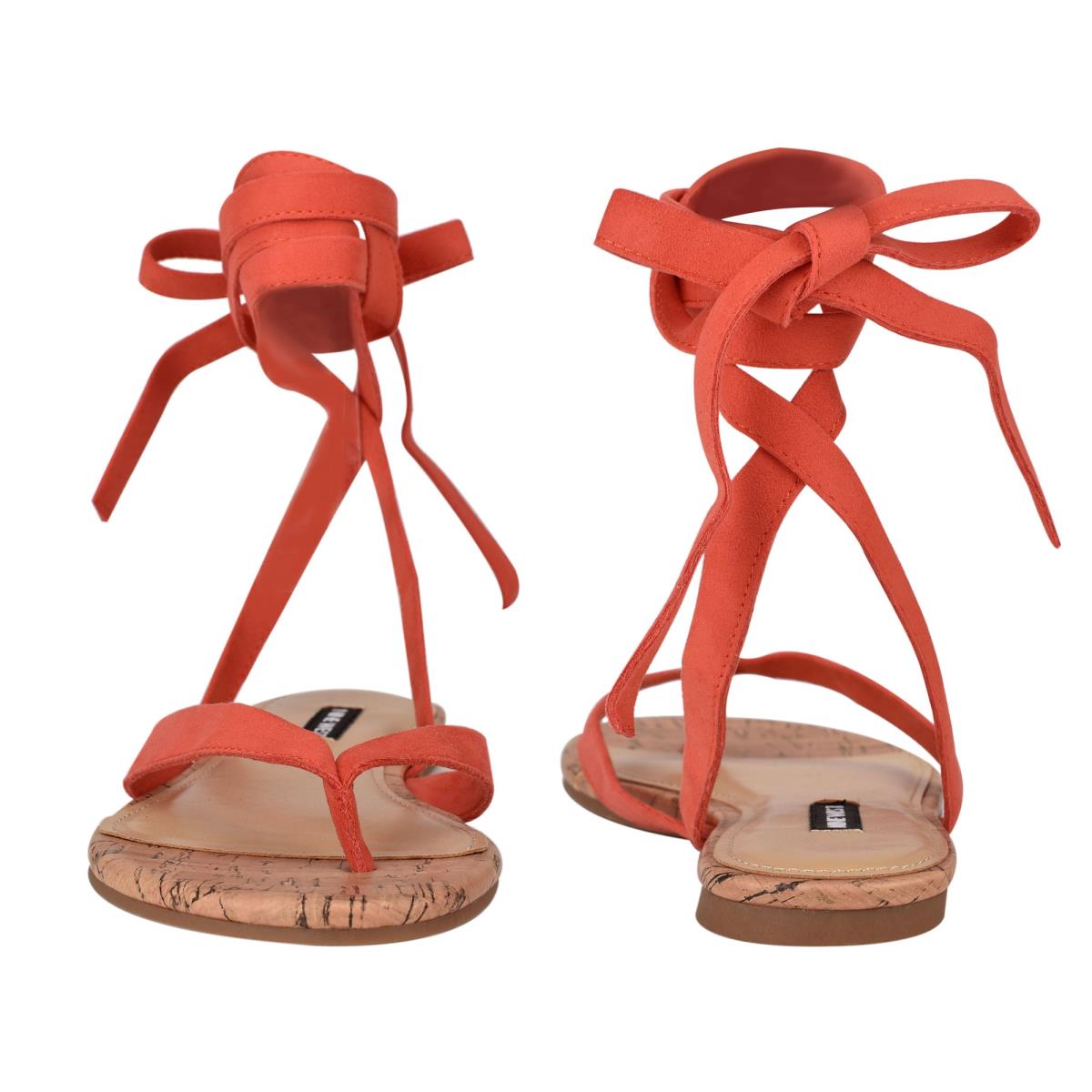 Nine West Tiedup Ankle Wrap Flache Sandalen Damen Rot | 1470RJLAC