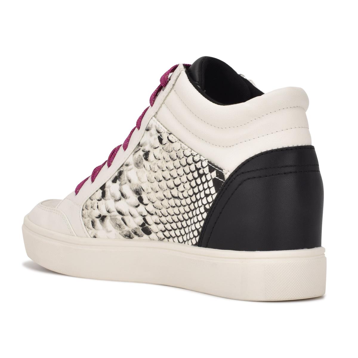 Nine West Tons High Top Hidden Wedge Sneakers Sneakers Damen Weiß Schlangenoptik | 0759CJUVT