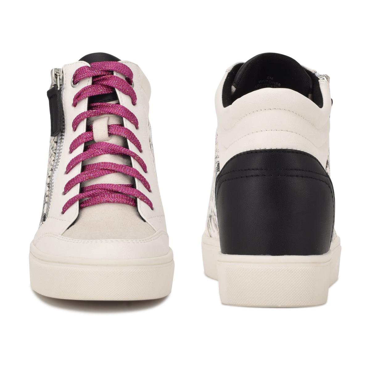 Nine West Tons High Top Hidden Wedge Sneakers Sneakers Damen Weiß Schlangenoptik | 0759CJUVT