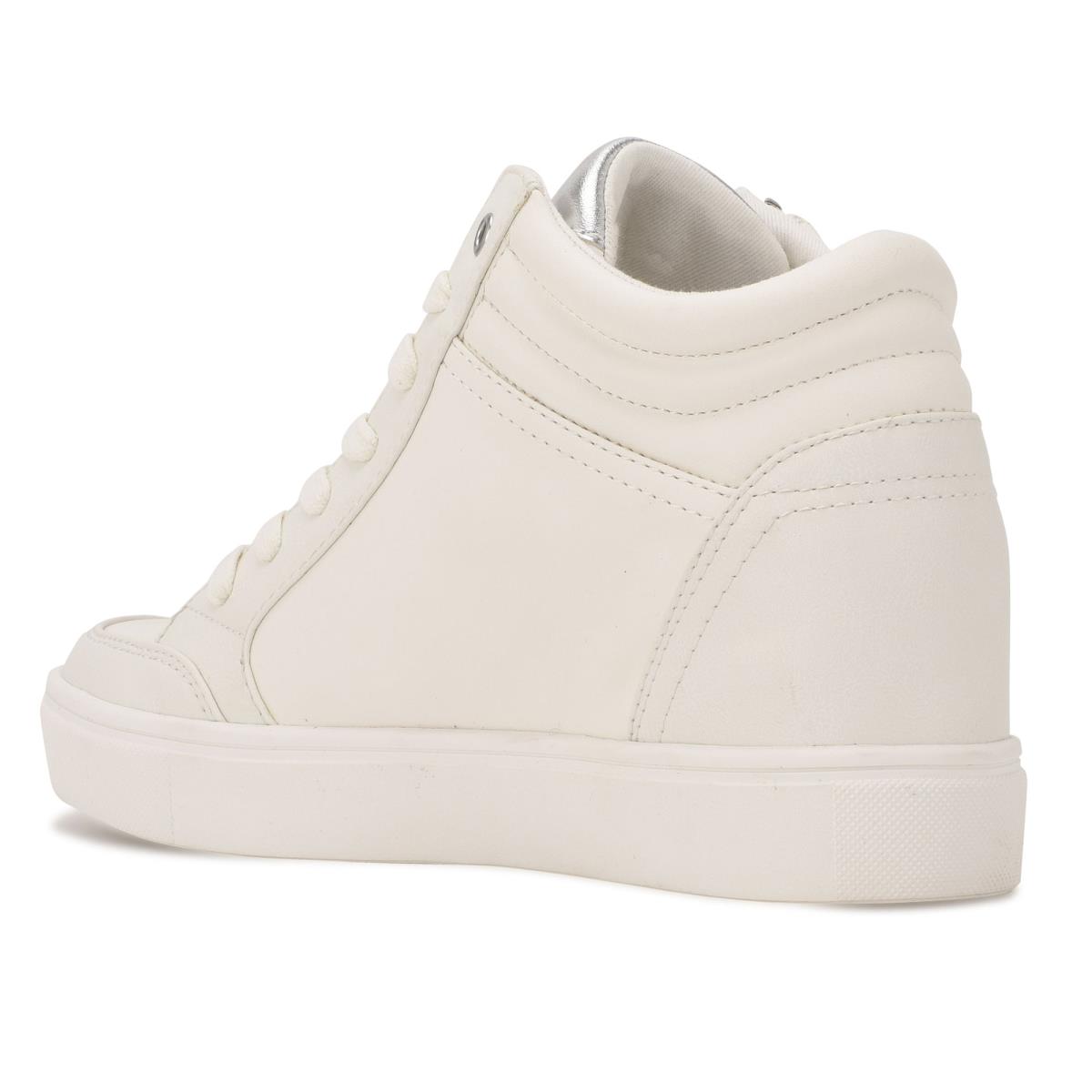 Nine West Tons High Top Hidden Wedge Sneakers Sneakers Damen Weiß Silber | 2614GKZDR