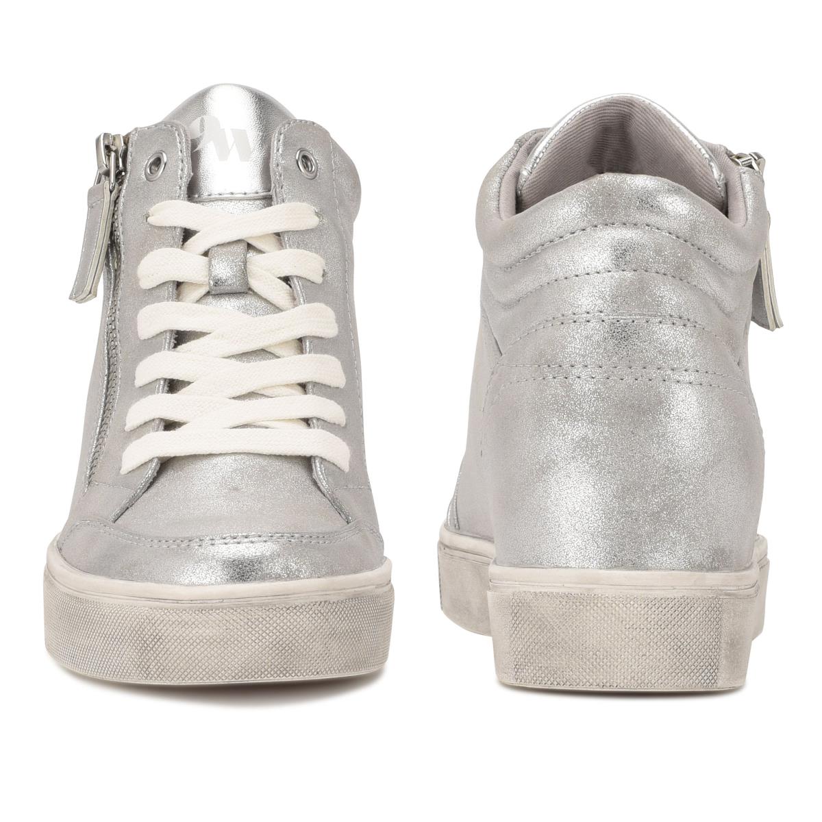 Nine West Tons High Top Hidden Wedge Sneakers Sneakers Damen Silber | 8413SPODT