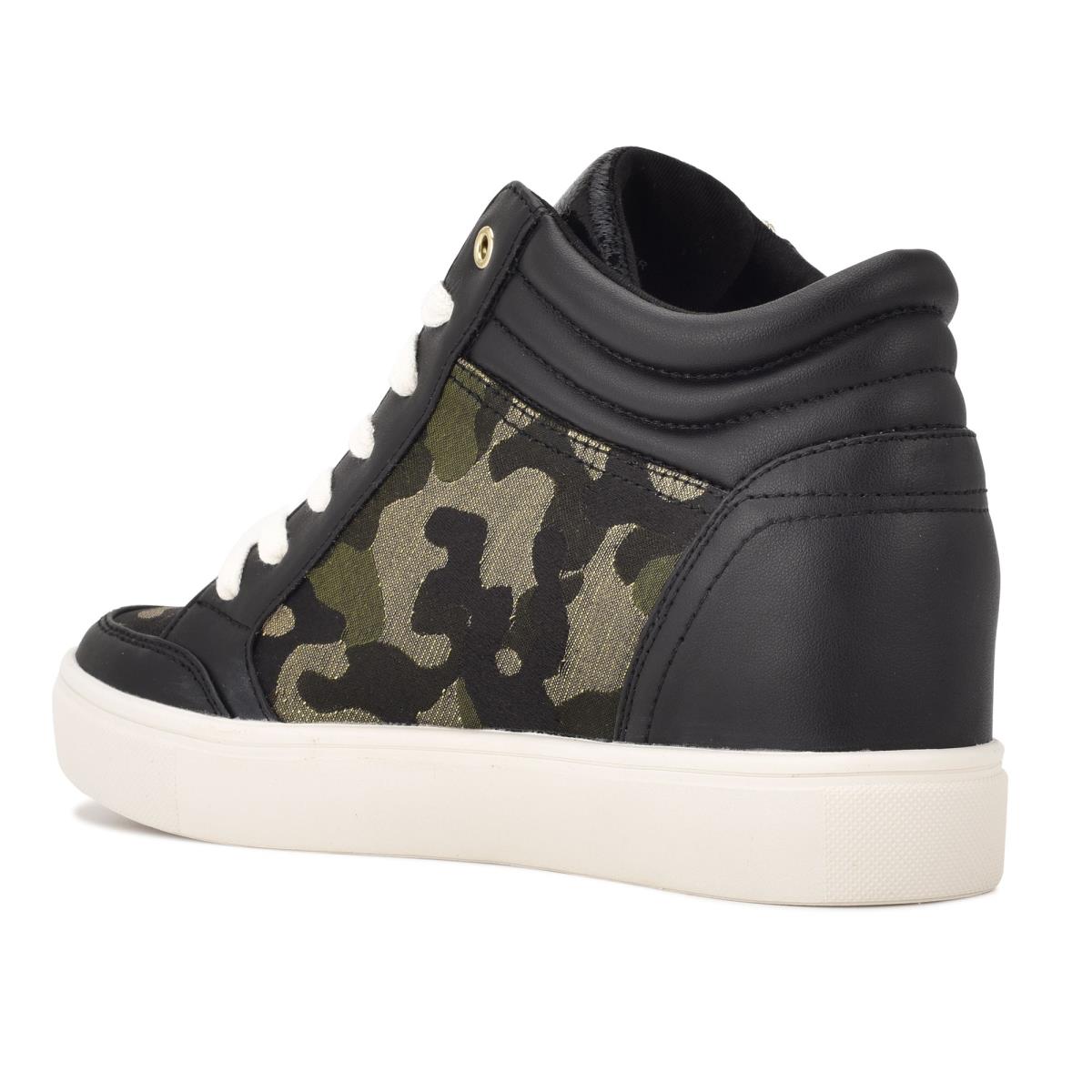 Nine West Tons High Top Hidden Wedge Sneakers Sneakers Damen Schwarz Camouflage | 9235JQNIZ