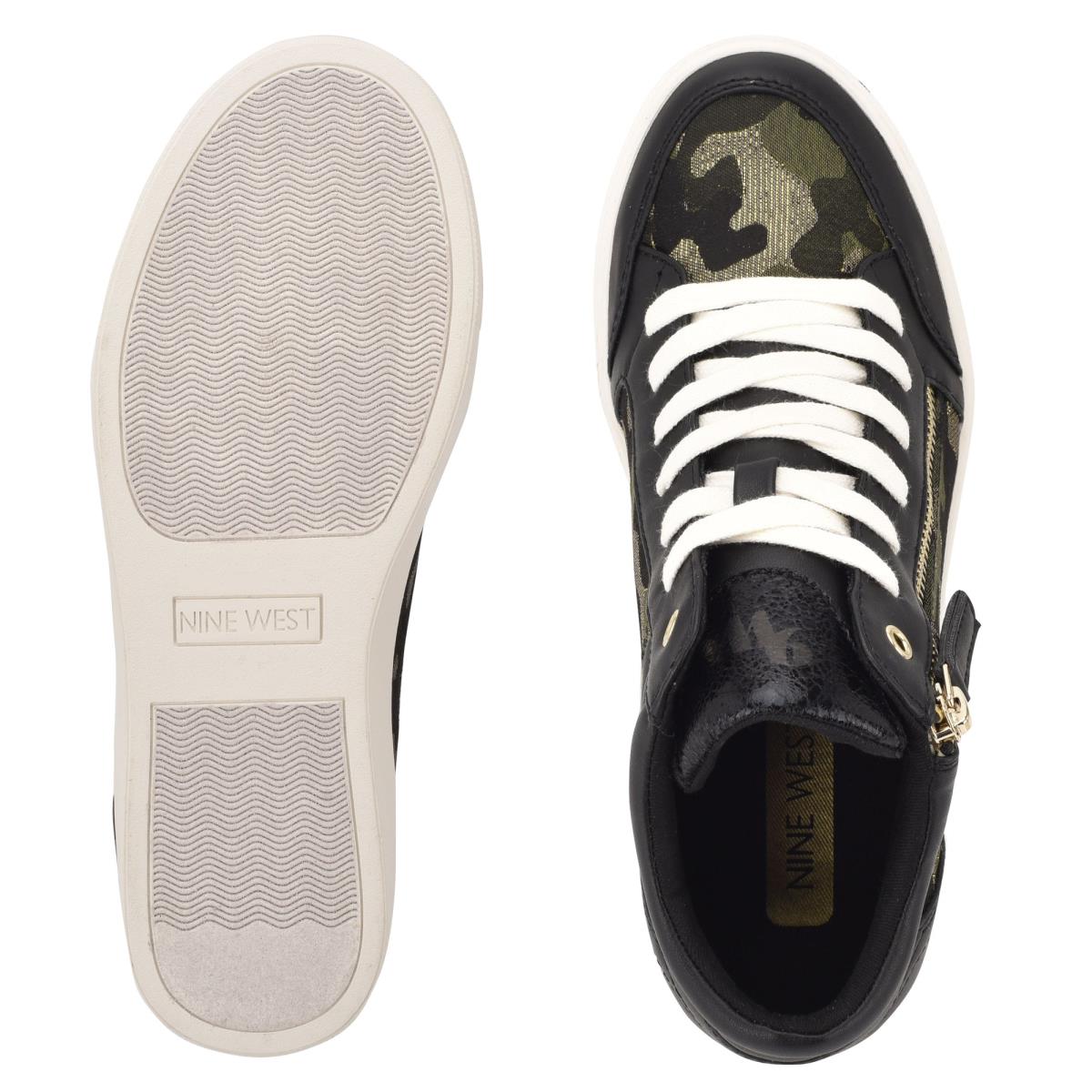 Nine West Tons High Top Hidden Wedge Sneakers Sneakers Damen Schwarz Camouflage | 9235JQNIZ